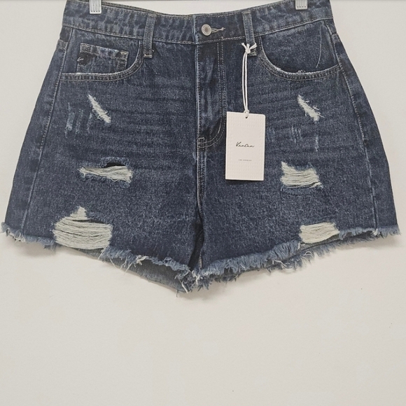 KANCAN HIGH RISE DISTRESSED SHORTS WOMEN'S SIZE 27 - Picture 2 of 6